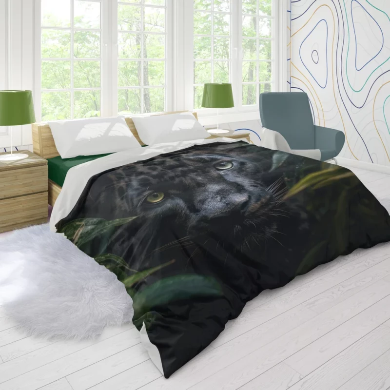 Black Panther in Jungle Duvet Cover