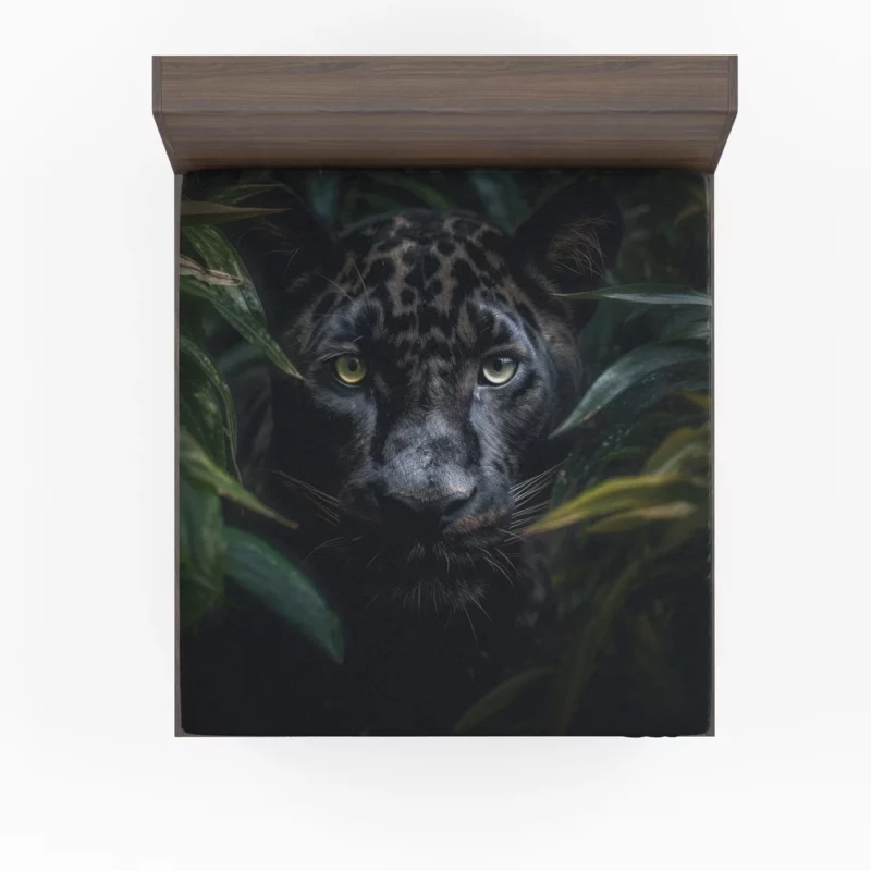 Black Panther in Jungle Fitted Sheet