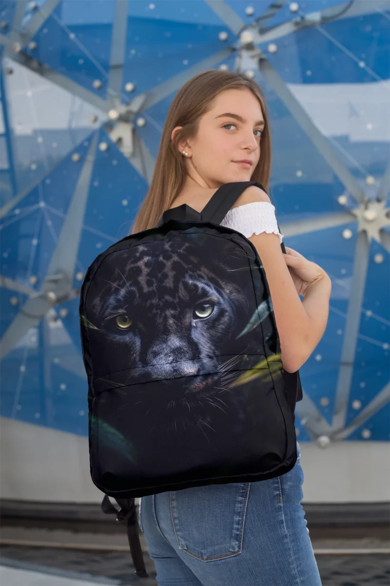 Black Panther in Jungle Minimalist Backpack 2