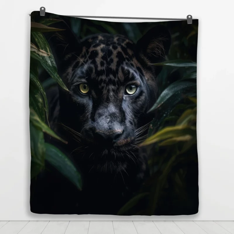 Black Panther in Jungle Quilt Blanket 1