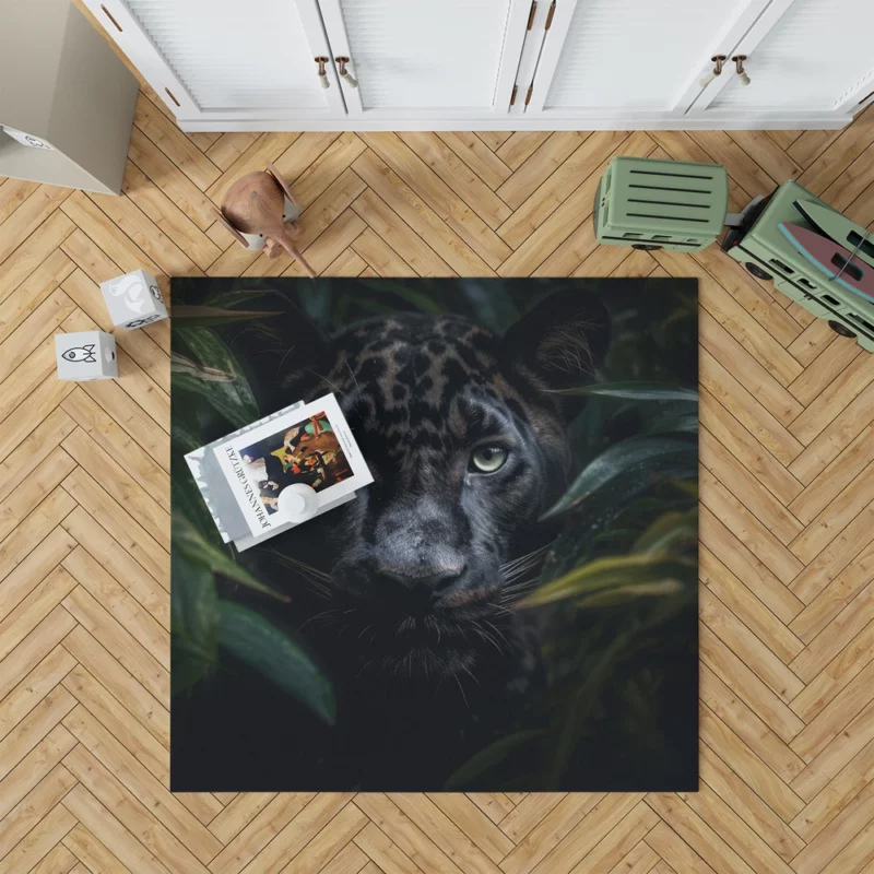 Black Panther in Jungle Rug