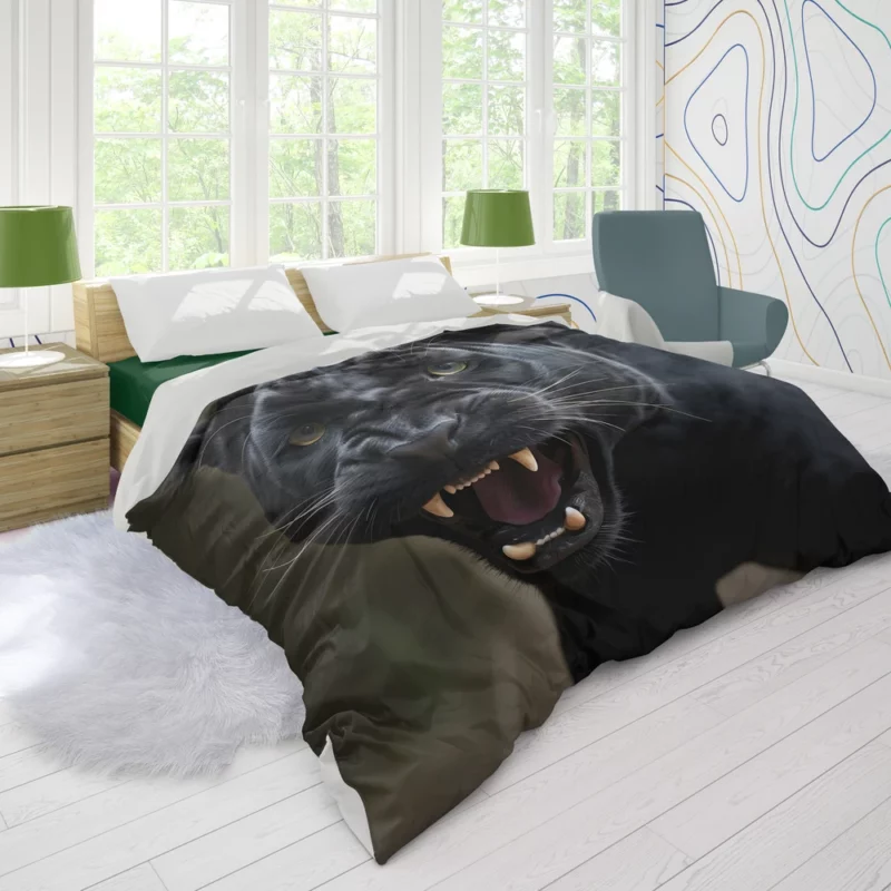 Black Panther in Nature Duvet Cover