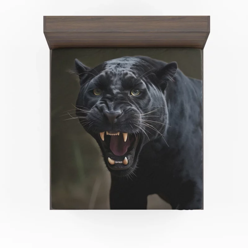 Black Panther in Nature Fitted Sheet