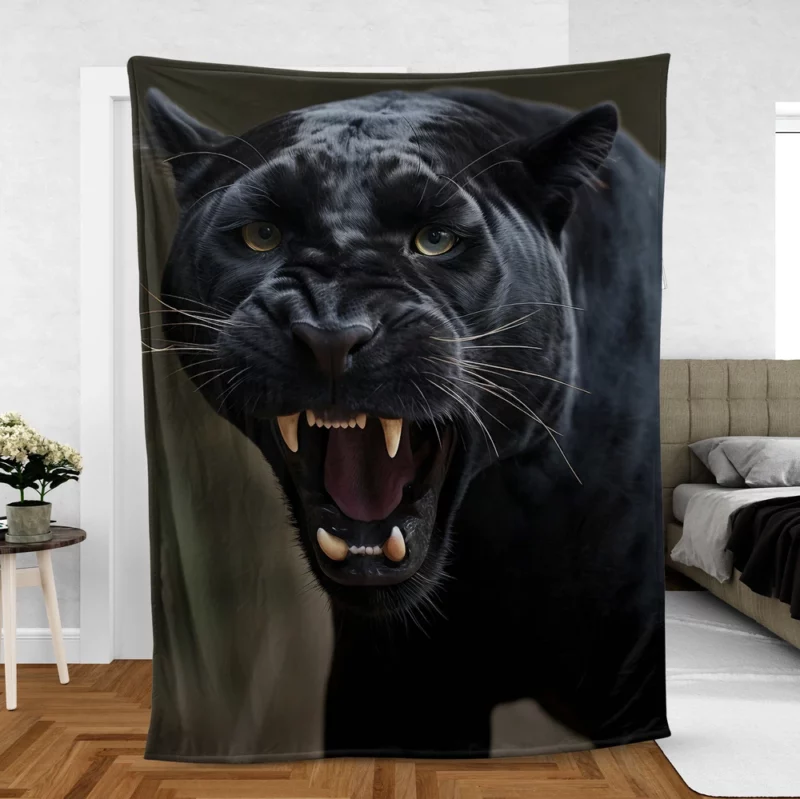 Black Panther in Nature Fleece Blanket