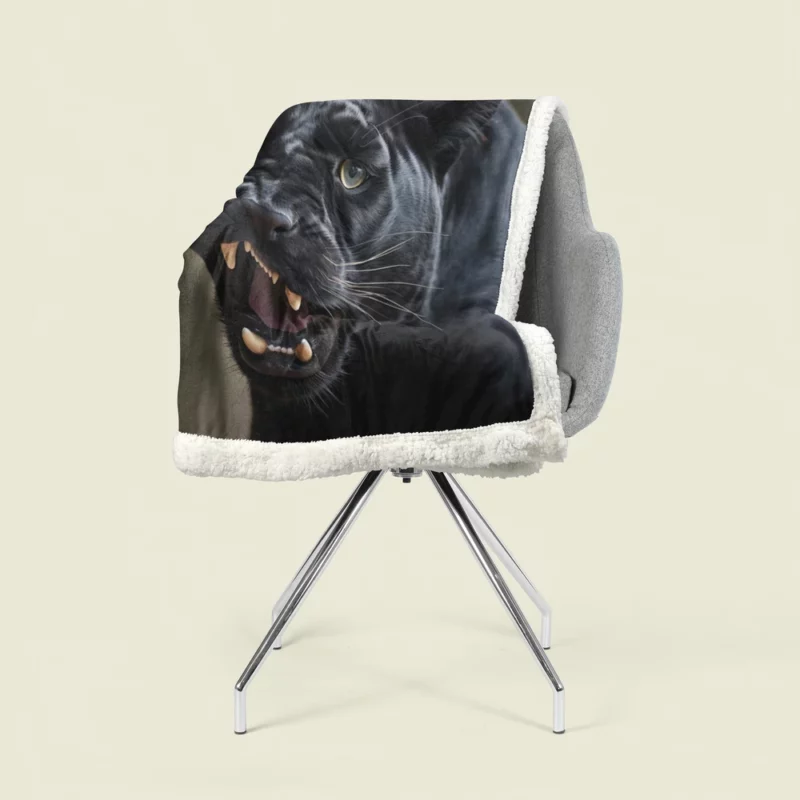 Black Panther in Nature Sherpa Fleece Blanket 1