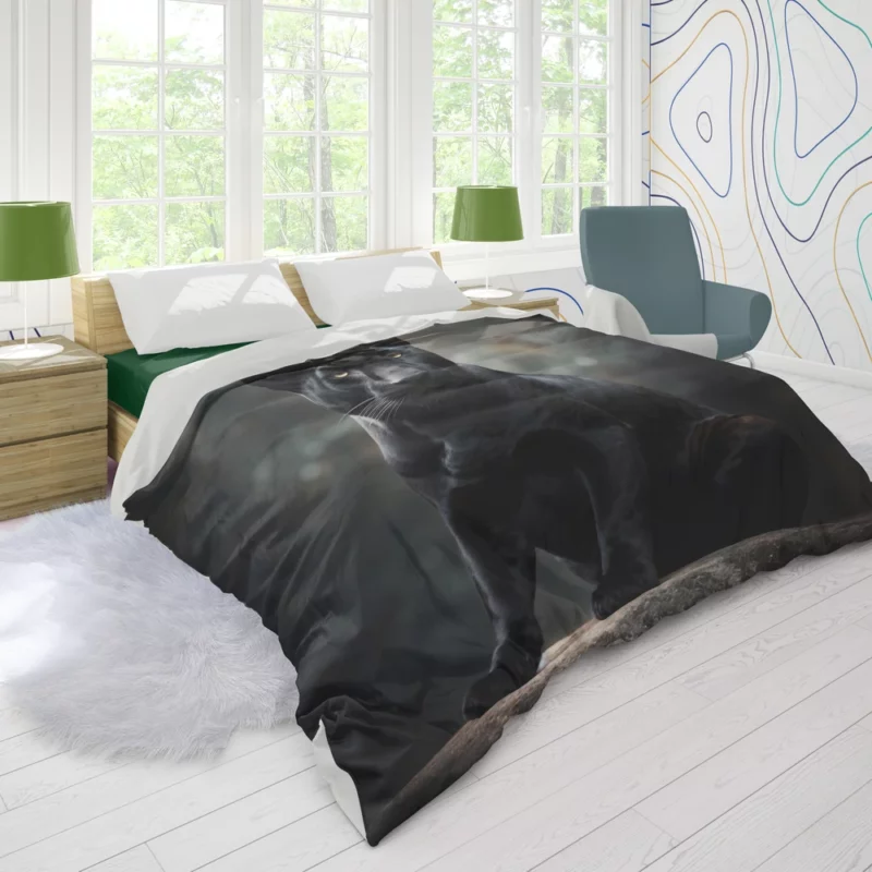 Black Panther in Wilderness Duvet Cover