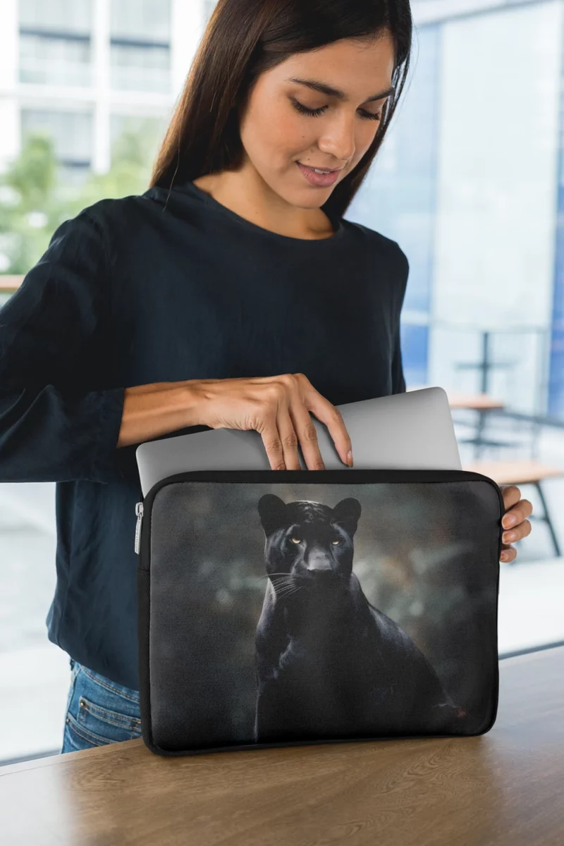 Black Panther in Wilderness Laptop Sleeve 1