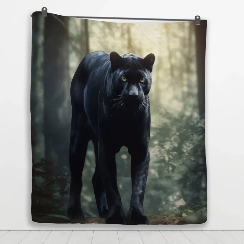 Black Panther in the Wild Quilt Blanket 1