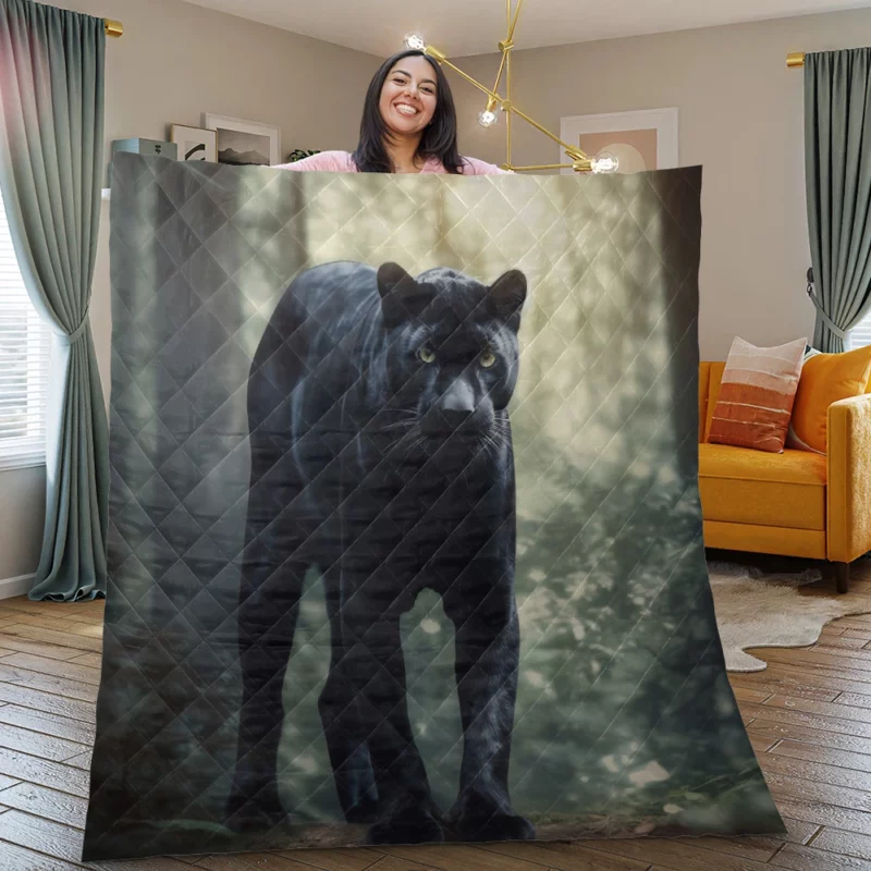 Black Panther in the Wild Quilt Blanket