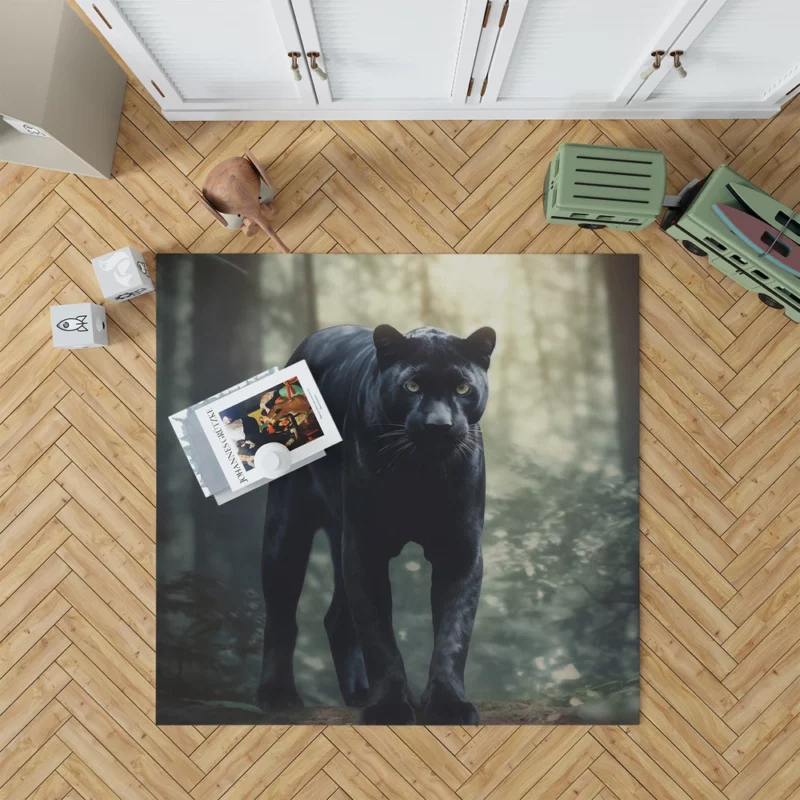 Black Panther in the Wild Rug