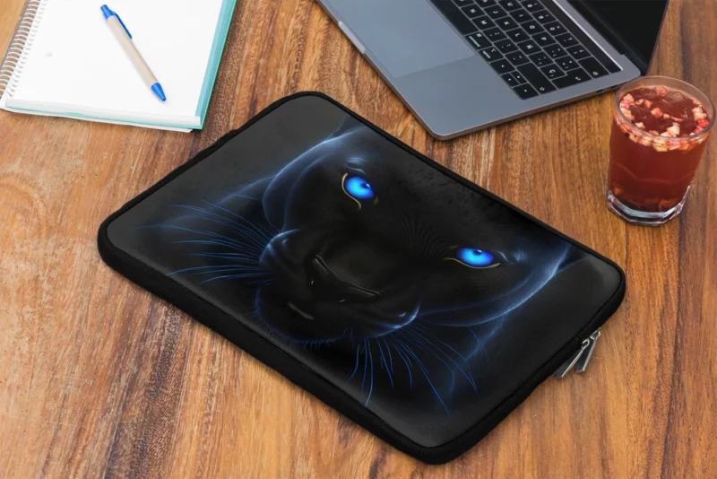 Black Panther on Black Background Laptop Sleeve 2