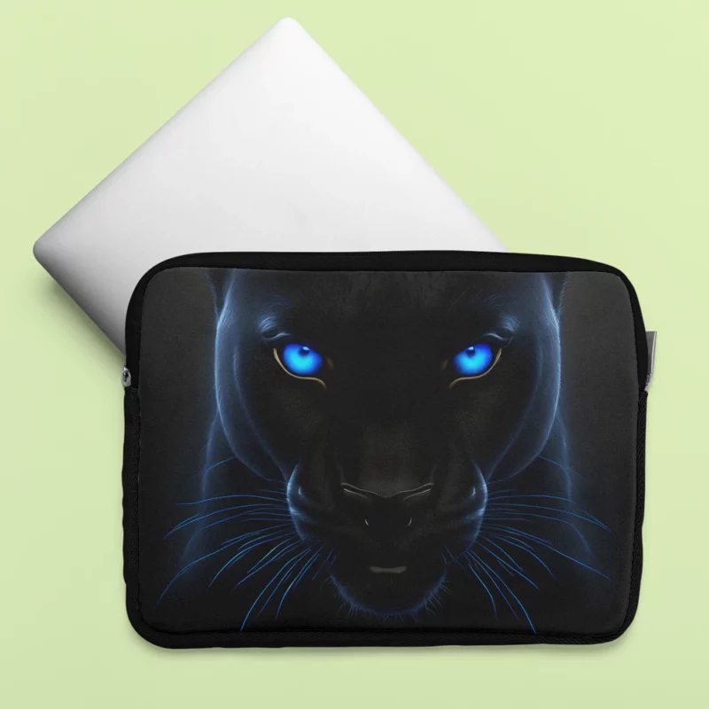 Black Panther on Black Background Laptop Sleeve