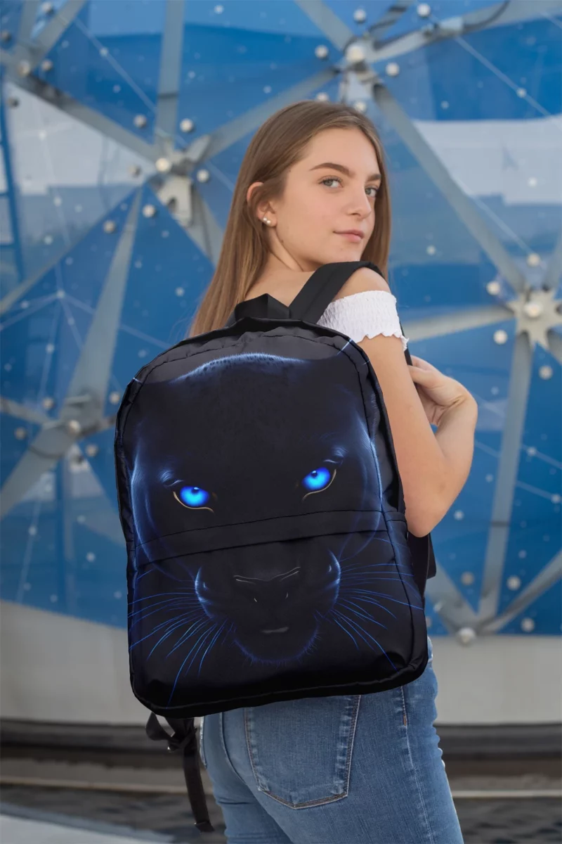 Black Panther on Black Background Minimalist Backpack 2