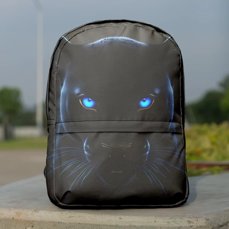 Black Panther on Black Background Minimalist Backpack