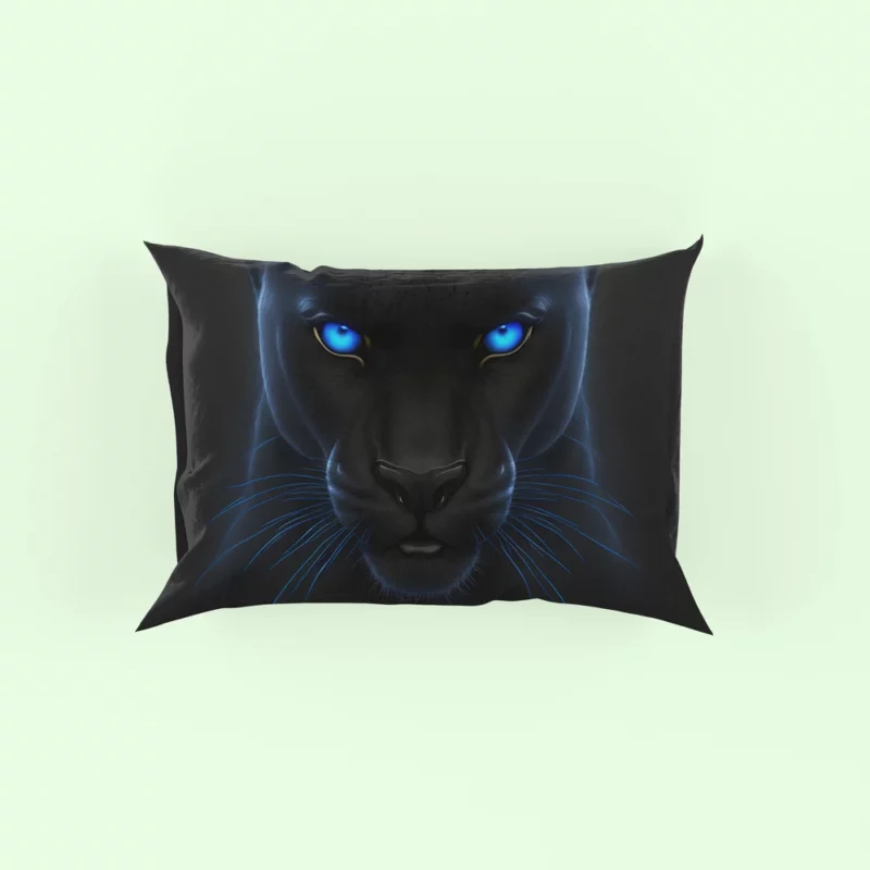 Black Panther on Black Background Pillow Case