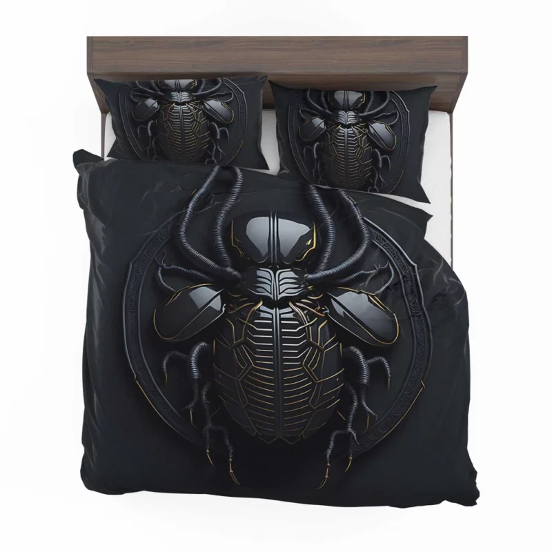 Black Scarab Logo Design Bedding Set 2