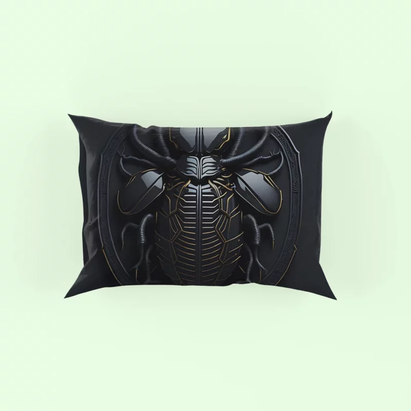 Black Scarab Logo Design Pillow Case