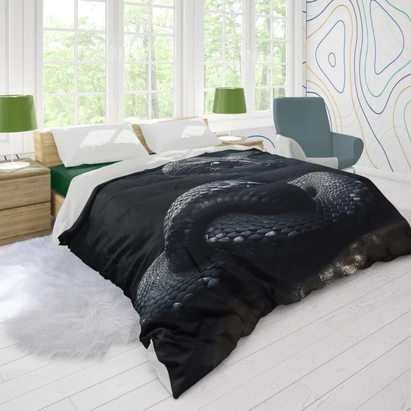 Black Snake AI Artwork Duvet Cover