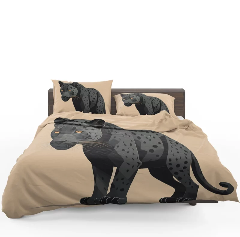 Black and White Jaguar Portrait Bedding Set 1