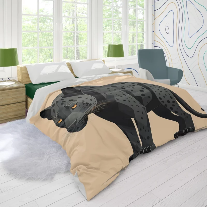 Black and White Jaguar Portrait Duvet Cover