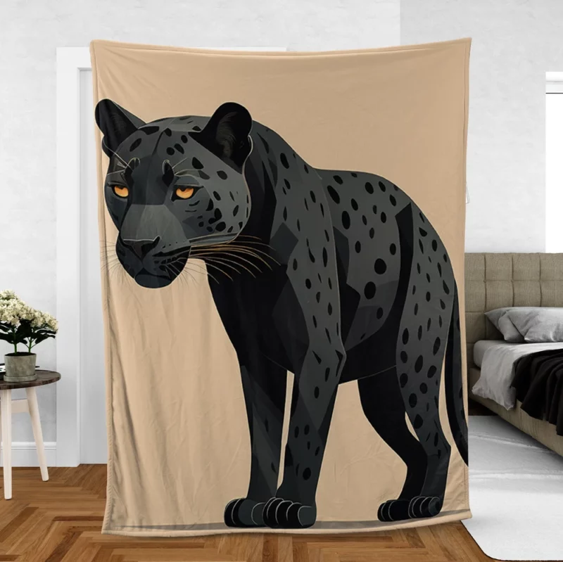 Black and White Jaguar Portrait Fleece Blanket