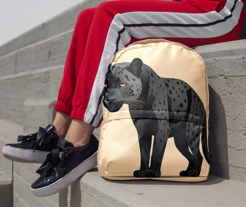 Black and White Jaguar Portrait Minimalist Backpack 1