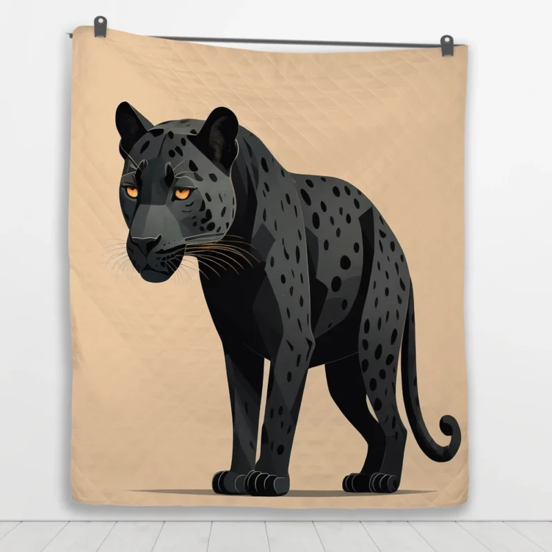 Black and White Jaguar Portrait Quilt Blanket 1