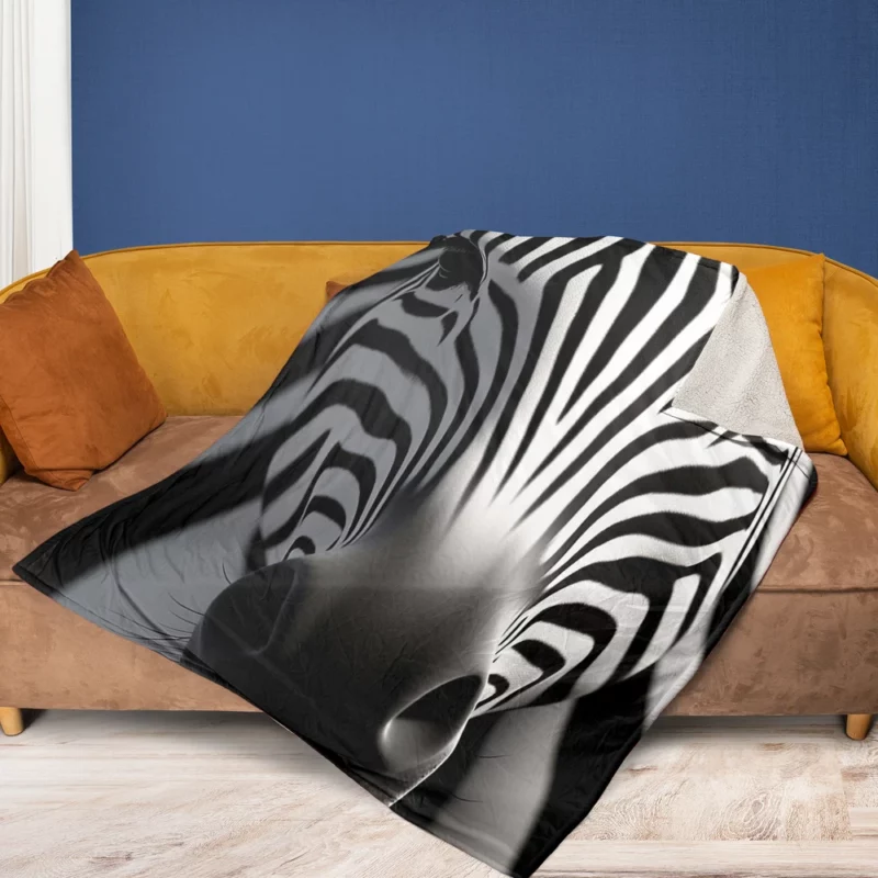 Black and White Zebra Pattern Fleece Blanket 1