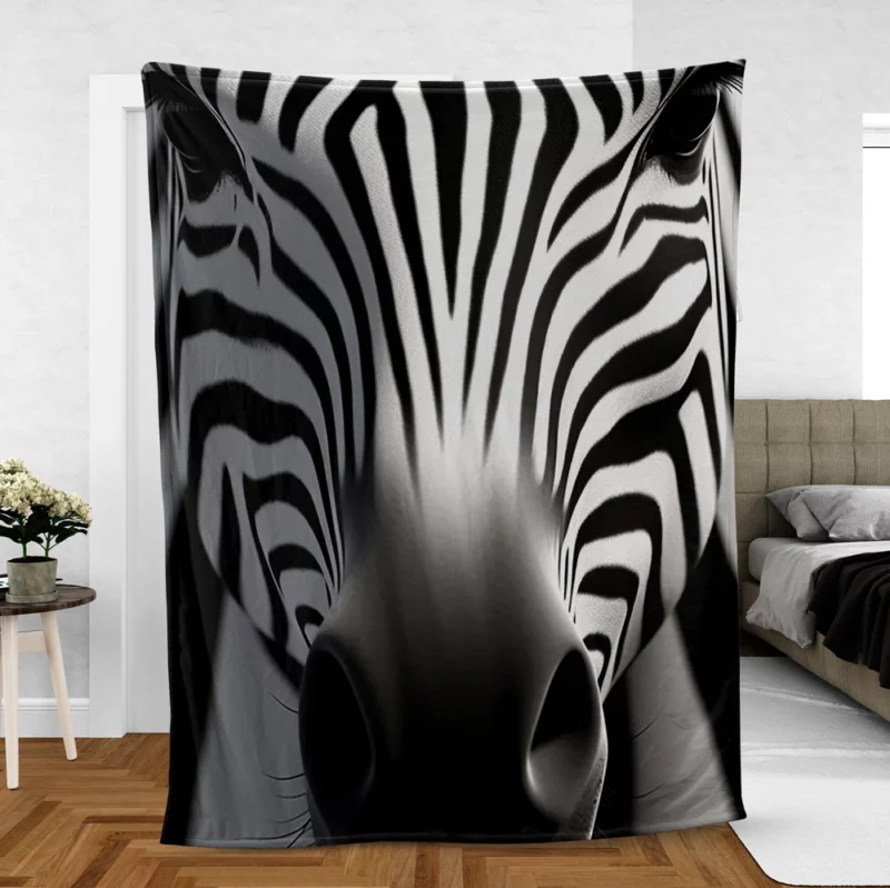 Black and White Zebra Pattern Fleece Blanket