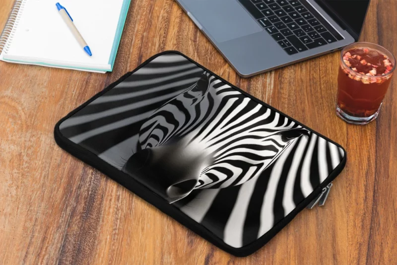 Black and White Zebra Pattern Laptop Sleeve 2