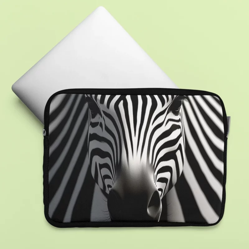 Black and White Zebra Pattern Laptop Sleeve
