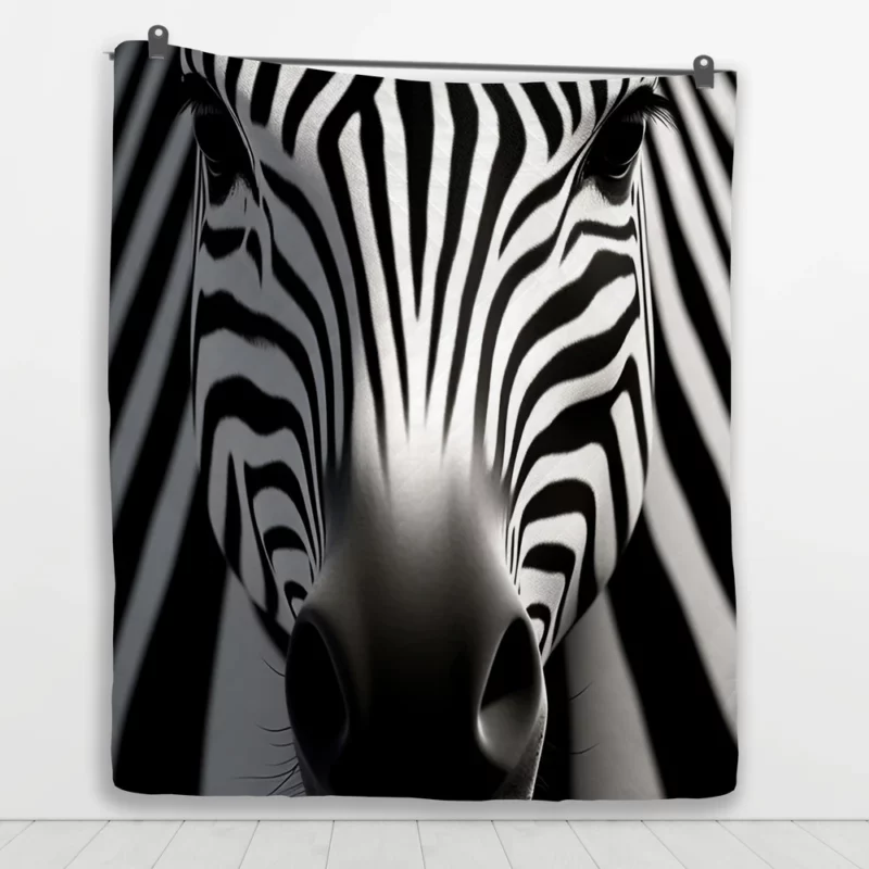 Black and White Zebra Pattern Quilt Blanket 1