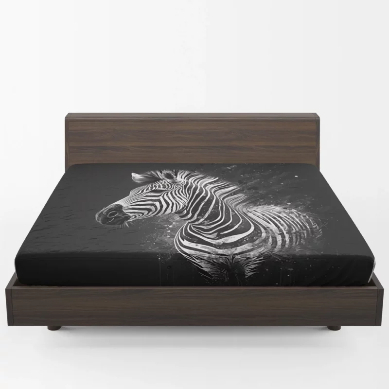 Black and White Zebra Theme Fitted Sheet 1