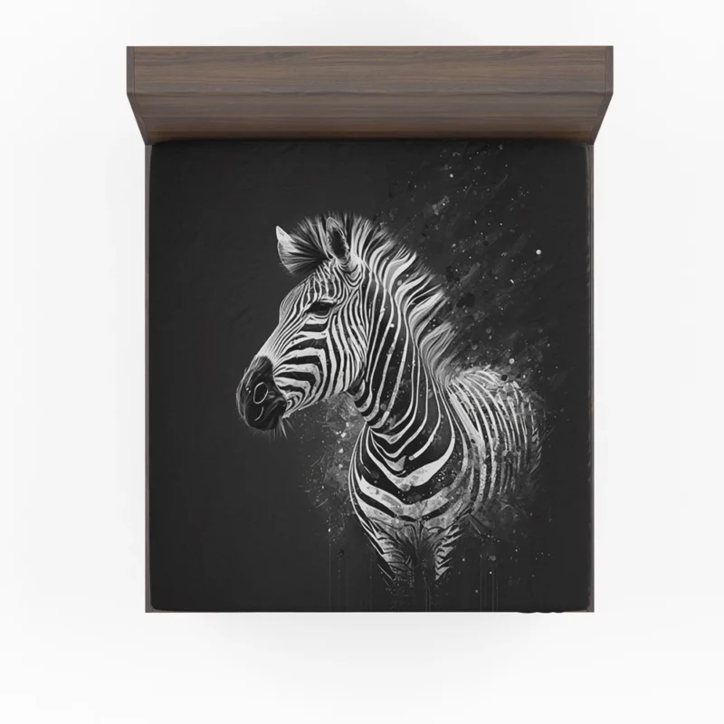 Black and White Zebra Theme Fitted Sheet