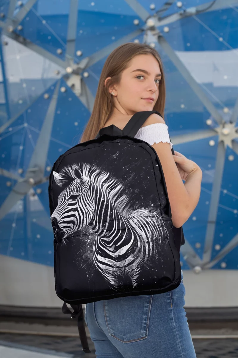 Black and White Zebra Theme Minimalist Backpack 2