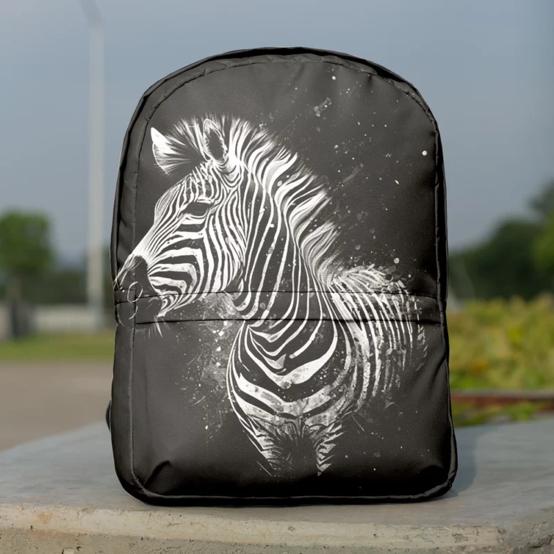 Black and White Zebra Theme Minimalist Backpack