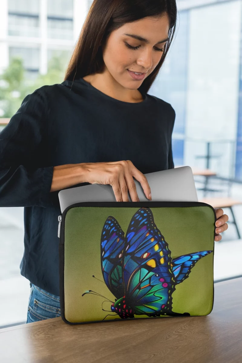 Blue Butterfly in Sunlight Laptop Sleeve 1