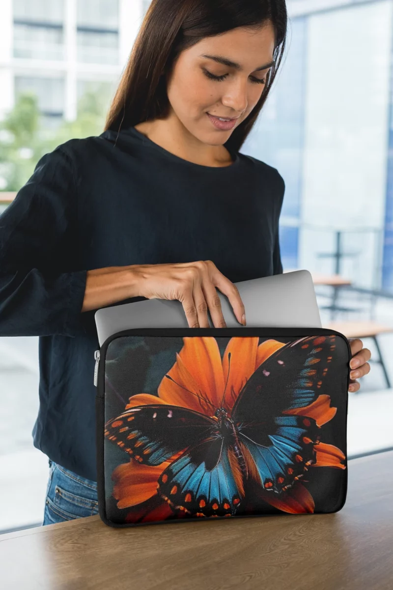 Blue Butterfly in the Garden Laptop Sleeve 1