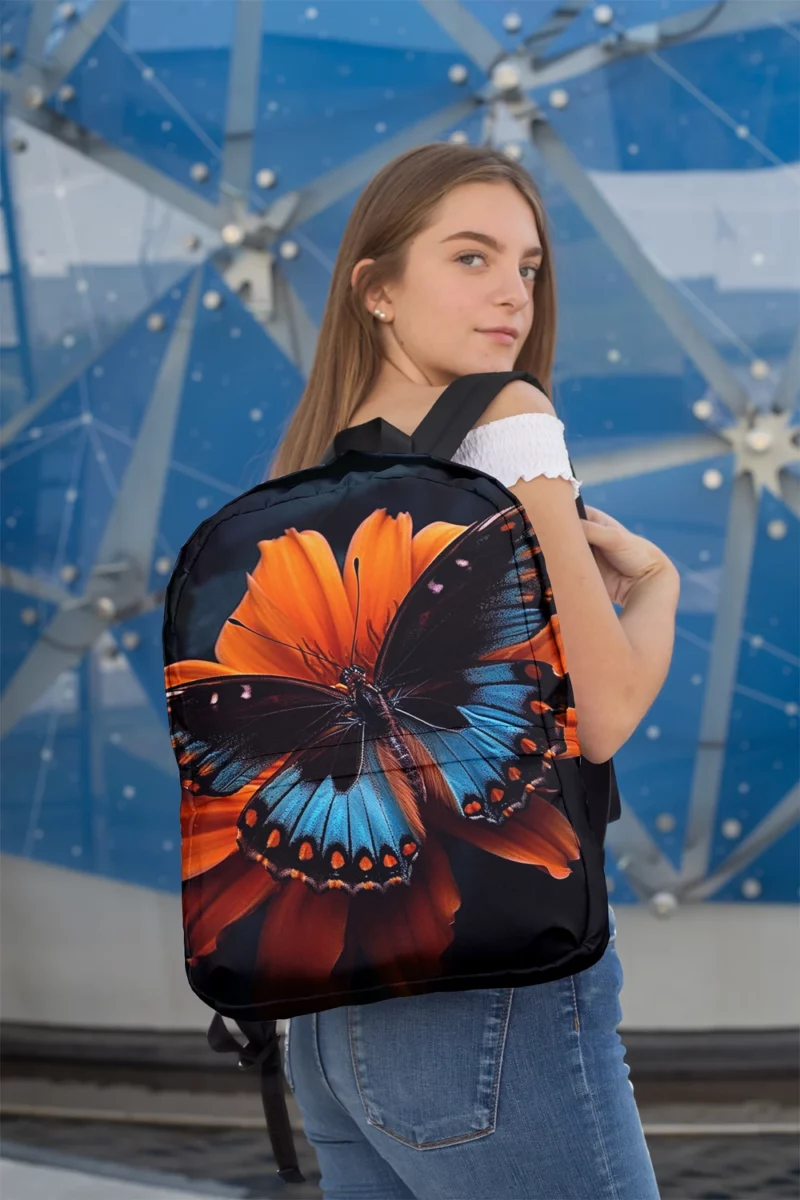 Blue Butterfly in the Garden Minimalist Backpack 2