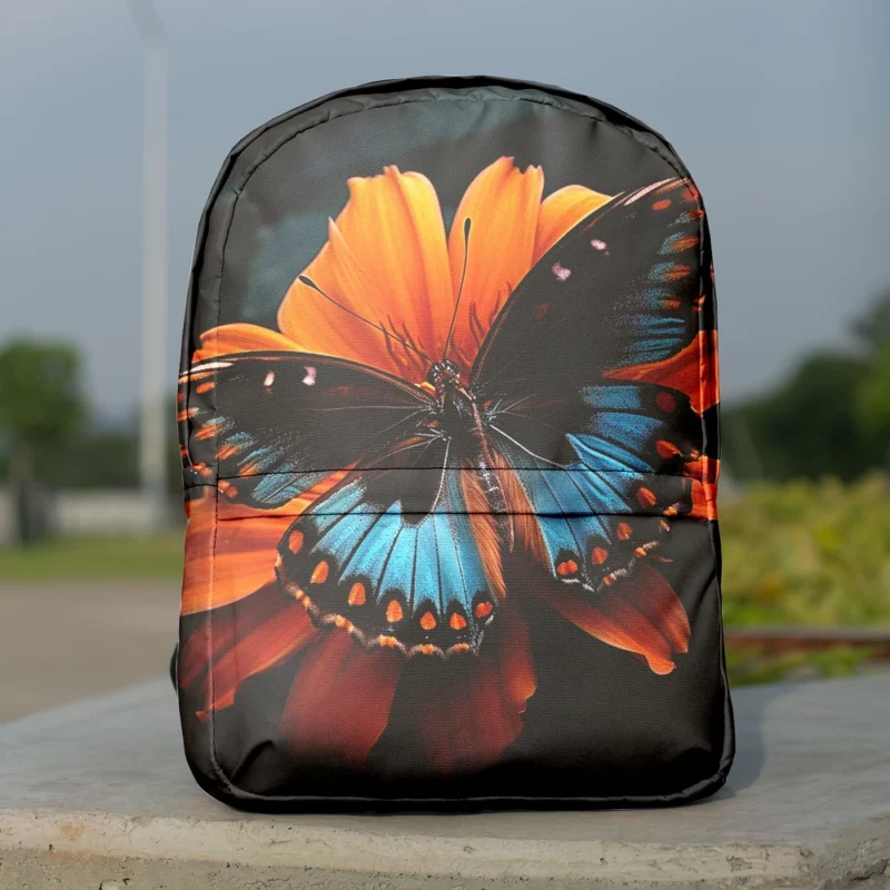 Blue Butterfly in the Garden Minimalist Backpack