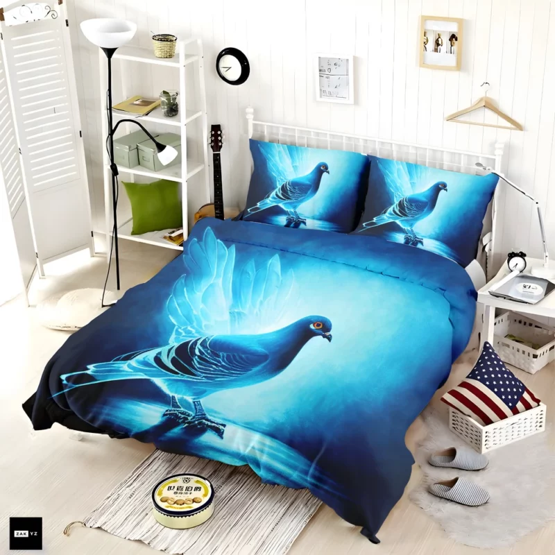 Blue Dove Cub Painting Bedding Set