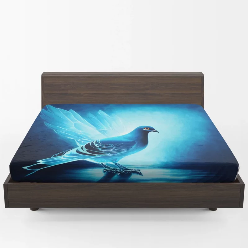 Blue Dove Cub Painting Fitted Sheet 1