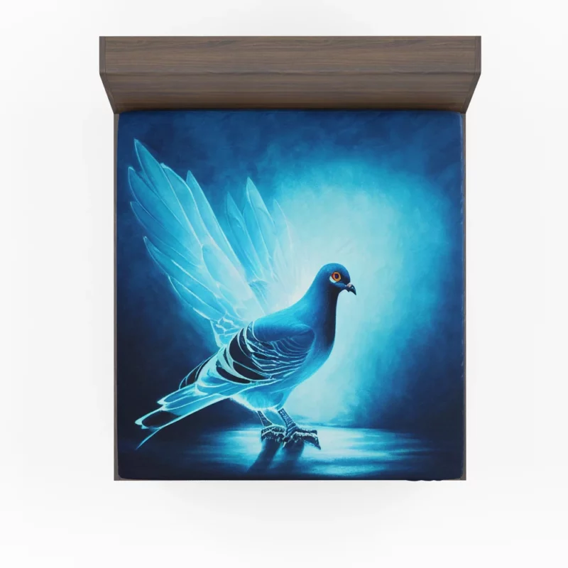 Blue Dove Cub Painting Fitted Sheet