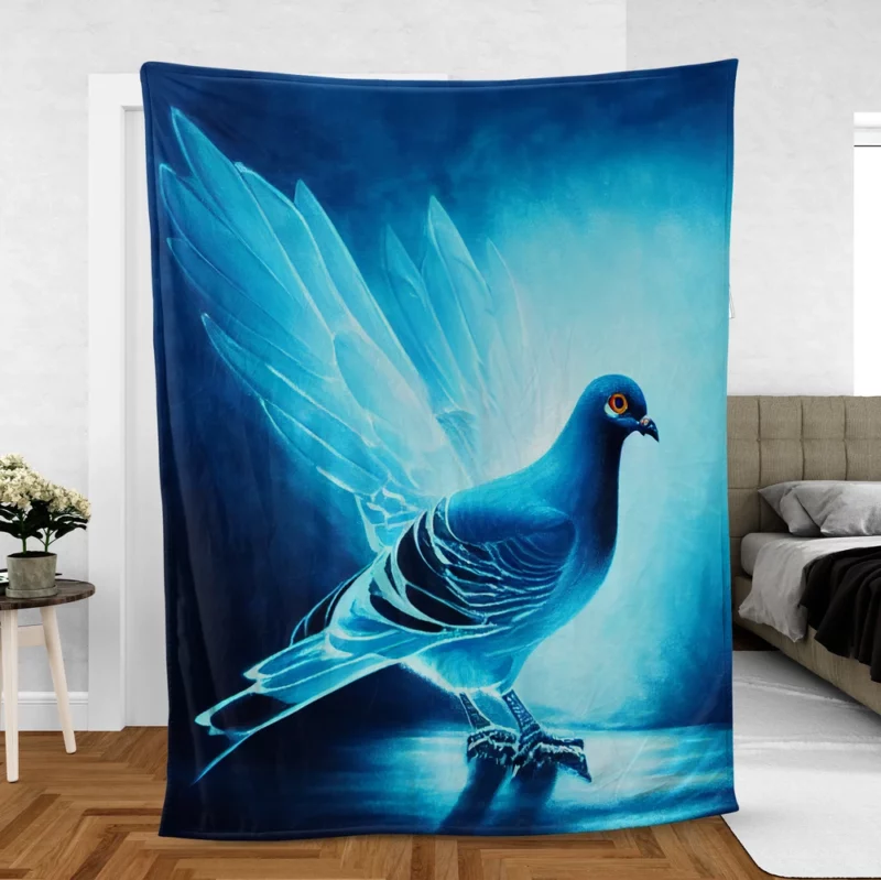 Blue Dove Cub Painting Fleece Blanket