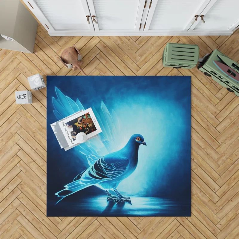 Blue Dove Cub Painting Rug