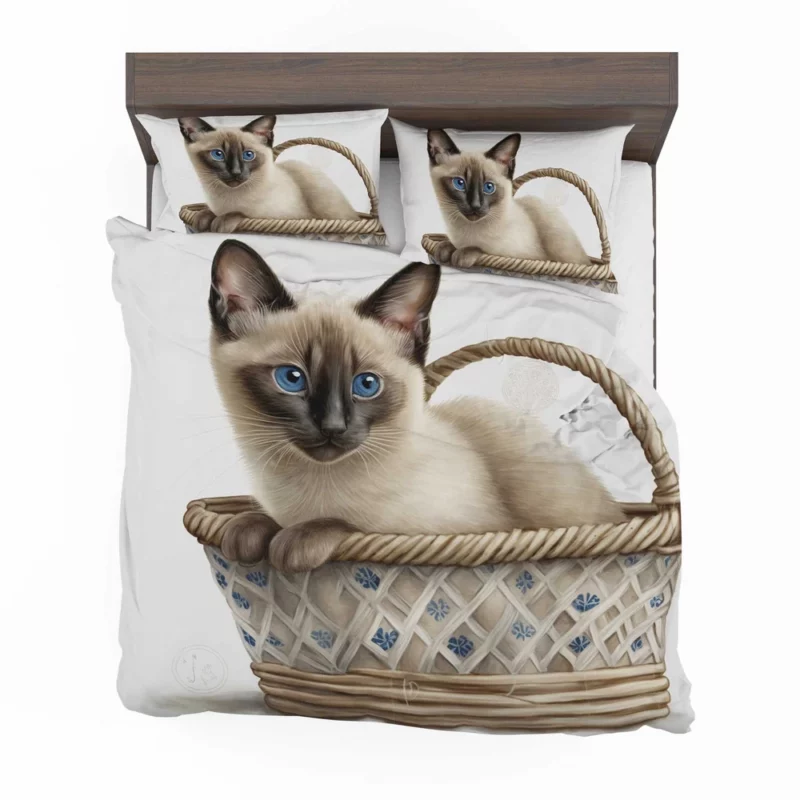 Blue Eyed Cat in Basket Bedding Set 2