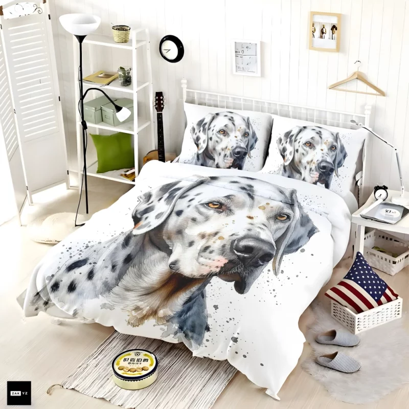 Blue Eyed Dalmatian Painting Bedding Set