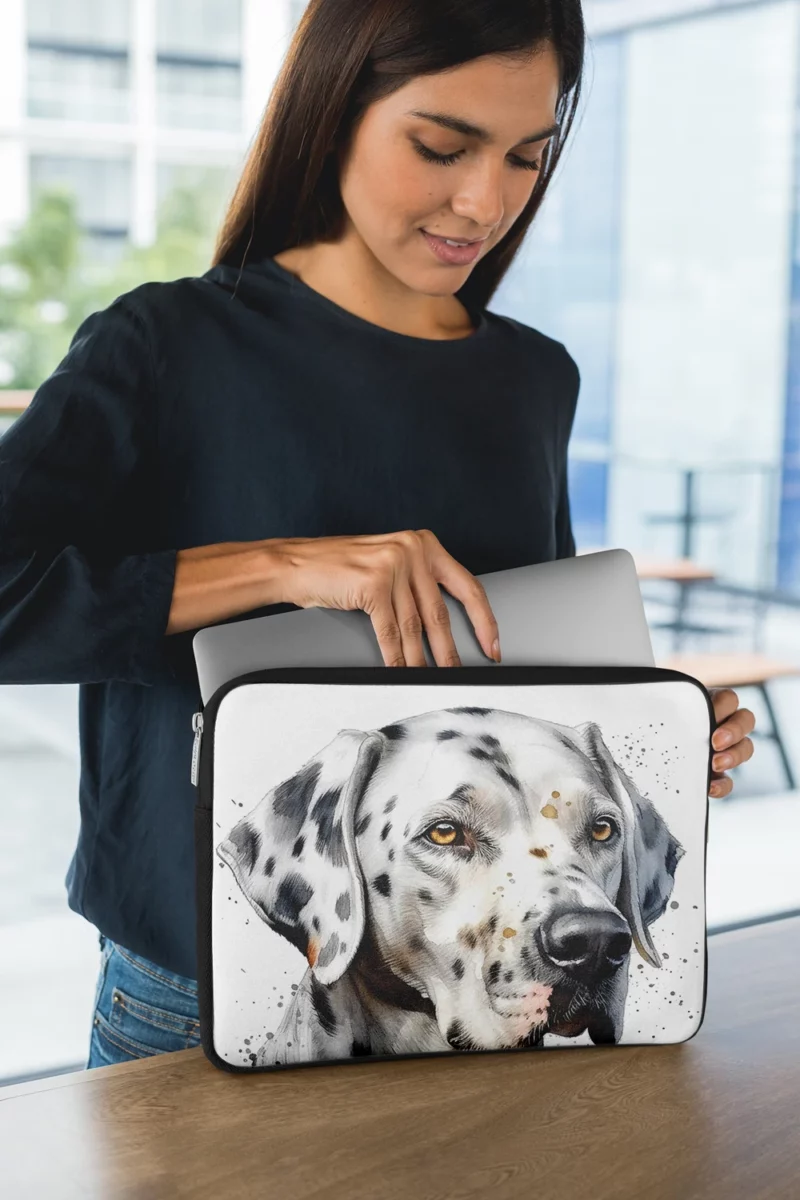 Blue Eyed Dalmatian Painting Laptop Sleeve 1