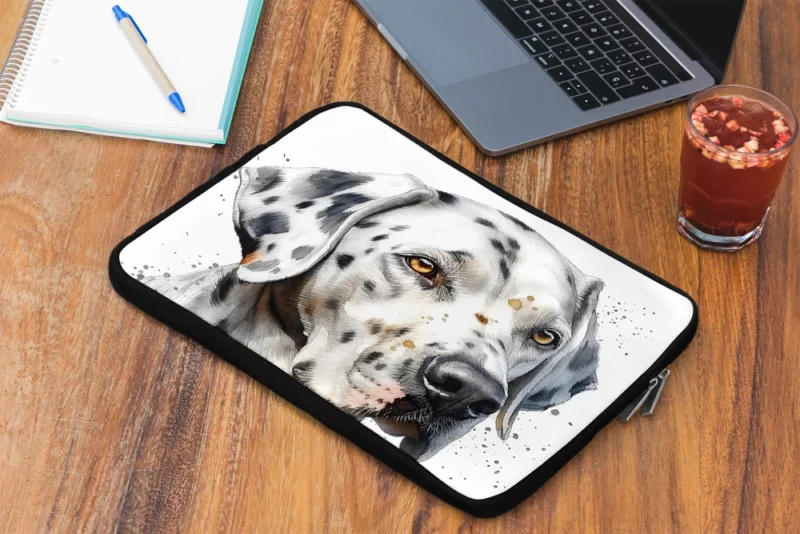 Blue Eyed Dalmatian Painting Laptop Sleeve 2