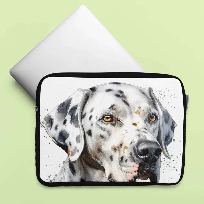 Blue Eyed Dalmatian Painting Laptop Sleeve